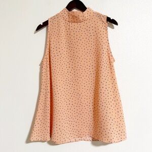 NEW Filly Flare Polka Dot Mock Neck Sleeveless Blouse
